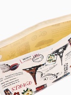 Косметичка на молнии, треугольная, средняя, с рисунком, бежевая - Фото 2