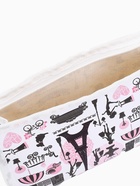 Косметичка на молнии, треугольная, маленькая, с принтом, белая - Фото 2