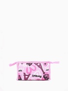 Косметичка на молнии, треугольная, маленькая, с принтом, розовая - Фото 3