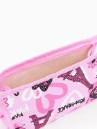 Косметичка на молнии, треугольная, маленькая, с принтом, розовая - Фото 2