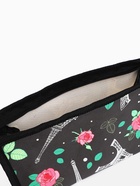 Косметичка на молнии, треугольная, маленькая, с рисунком, чёрная - Фото 2