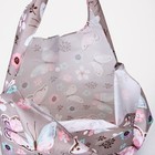 Сумка хозяйственная «Бабочки», на кнопке, складная, светло-серая - Фото 4