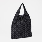 Сумка хозяйственная. на кнопке, складная, чёрная - Фото 2