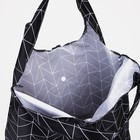 Сумка хозяйственная. на кнопке, складная, чёрная - Фото 4