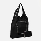 Сумка хозяйственная на кнопке, складная, 42×0.5×65 см, чёрная - Фото 2