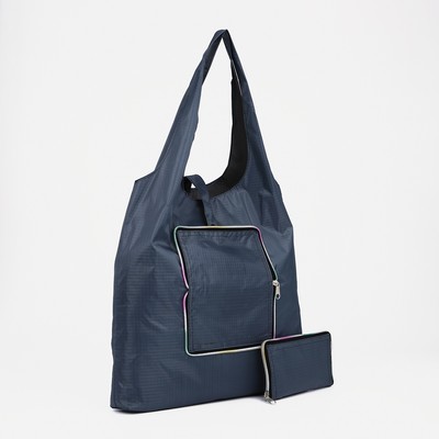 Сумка хозяйственная на кнопке, складная, 42×0.5×65 см, серая