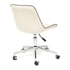 Кресло офисное для руководителя STYLE, без подлокотников, на колёсиках, флок, цвет молочный 4 - Фото 4