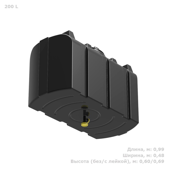 Бак для душа, 200 л, с ЭВН и лейкой, чёрный, серия «R» - фото 1907799458