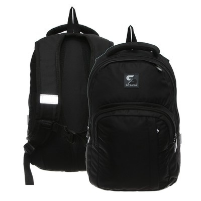 Рюкзак молодёжный, школьный, 44×29×123 см, эргономичная спинка, Stavia, «Стиль», чёрный