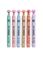 Набор маркеров-текстовыделителей «Лапки с нотами», 6 цветов, скошенный наконечник, узел 5 мм - Фото 2