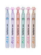 Набор маркеров-текстовыделителей «Лапки с нотами», 6 цветов, скошенный наконечник, узел 5 мм - фото 121958325