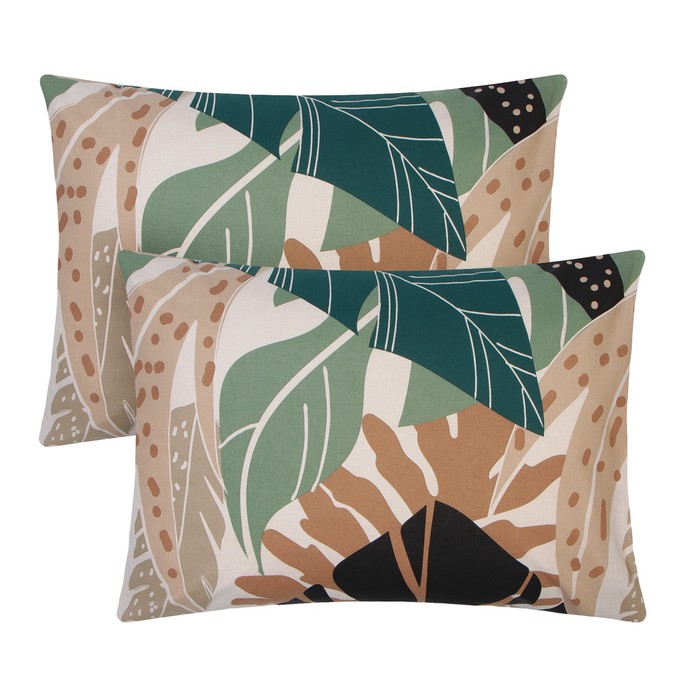 Комплект наволочек «Этель» Colored tropics (вид 2), 50×70 см, 2 шт., поплин, хлопок 100% - Фото 1