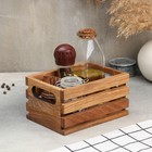 Органайзер деревянный для кухонных принадлежностей Adelica, с ручками и рейками, 17×12×9 см, дуб - фото 4630738