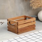 Органайзер деревянный для кухонных принадлежностей Adelica, с ручками и рейками, 17×12×9 см, дуб - фото 320037444