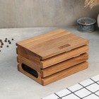 Органайзер деревянный для кухонных принадлежностей Adelica, с ручками и рейками, 17×12×9 см, дуб - фото 4630741