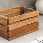 Органайзер деревянный для кухонных принадлежностей Adelica, с ручками и рейками, 17×12×9 см, дуб - фото 4630742