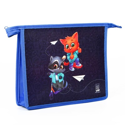 Папка для тетрадей А5 на молнии сверху пластик ПМ-А5-29 «Зверята»