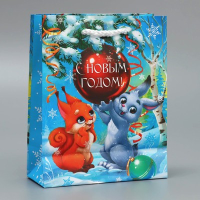 Пакет подарочный новогодний ламинированный «Тебе в Новый год», S 12 х 15 х 5.5 см