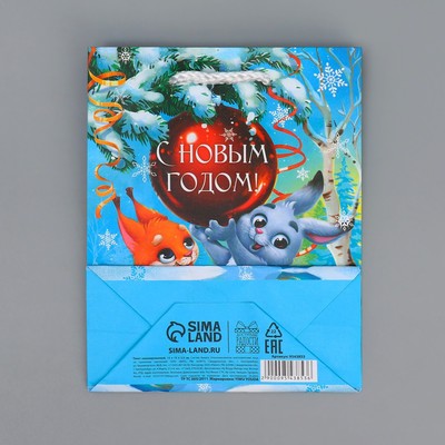 Пакет подарочный новогодний ламинированный «Тебе в Новый год», S 12 х 15 х 5.5 см