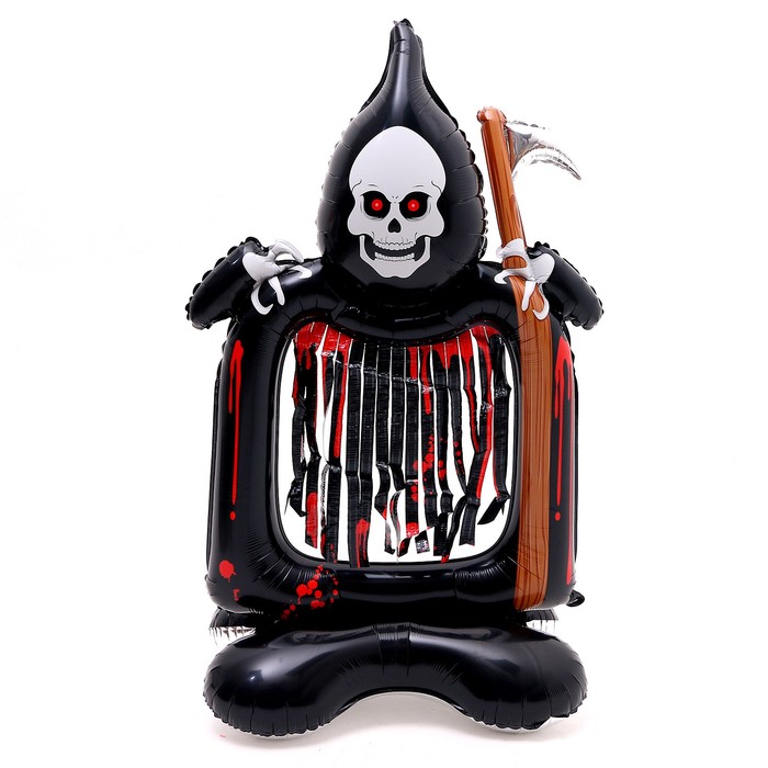 Воздушный шар фольгированный 50" «Смерть с косой на подставке», под воздух - Фото 1