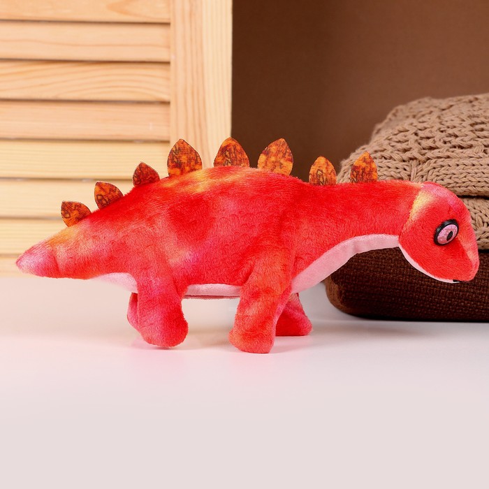 Мягкая музыкальная игрушка «Динозаврик», 27 см, цвет красный - фото 1888684689