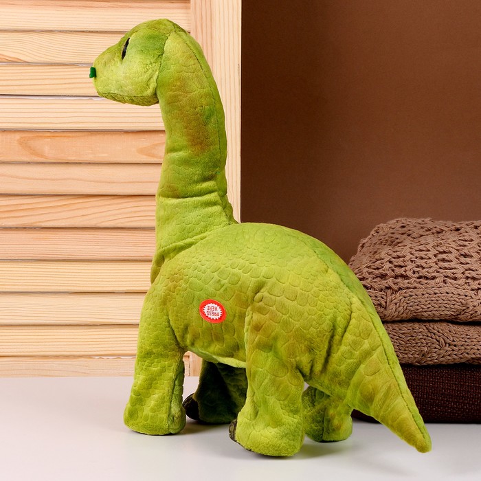 Мягкая музыкальная игрушка «Динозаврик», 31 см, цвет зелёный - фото 1907800888
