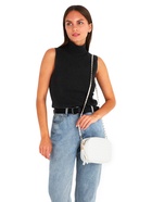 Сумка женская кросс-боди на молнии, 21×7×14 см, в клетку, белая - Фото 11