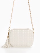 Сумка женская кросс-боди на молнии, 21×7×14 см, в клетку, белая - Фото 2