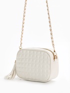 Сумка женская кросс-боди на молнии, 21×7×14 см, в клетку, белая - Фото 4