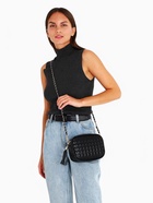 Сумка женская кросс-боди на молнии, 21×7×14 см, в клетку, чёрная - Фото 2