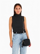 Сумка женская кросс-боди на молнии, 21×7×14 см, в клетку, чёрная - Фото 12