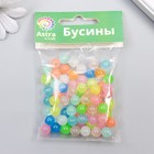 Набор бусин светящихся в темноте "Астра" 8 мм, 20 гр, разноцветный - фото 24342610