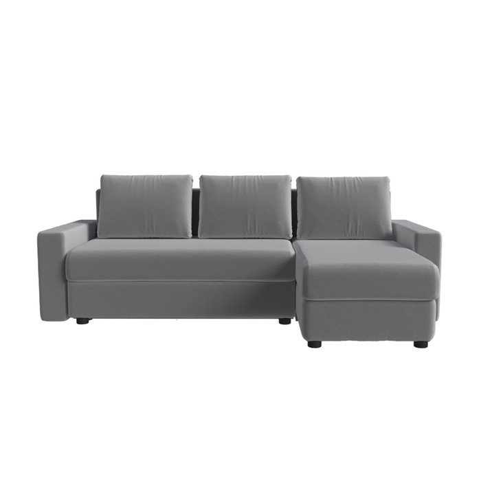 Диван угловой «Оскар», независимые пружины, тик - так, цвет монако 07 тёмно - серый