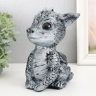 Копилка "Дракоша" 17,5х11,5х12,5 см, серебро - фото 22625317