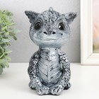 Копилка "Дракоша" 17,5х11,5х12,5 см, серебро - фото 22625318