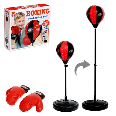 УЦЕНКА Набор для бокса «Профи 2», напольная груша с присоской, перчатки, 70-100 см