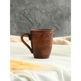 Чашка "Чайная", декор, 0.4 л, красная глина