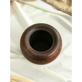 

Чугунок для запекания, декор , красная глина 3.5 л