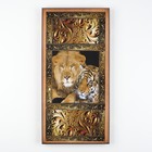 Нарды "Лев и тигр", деревянная доска 60 х 60 см, с полем для игры в шашки - фото 110383465