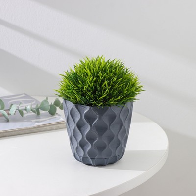 Горшок для цветов с поддоном «Wave», 0.65 л, d=11.5 см, серый