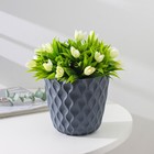 Горшок для цветов с поддоном «Wave», 1,4 л, d=14,5 см, цвет серый - фото 319930636
