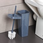 Комплект для туалета: ёршик с подставкой Spin&Clean STONE, темный камень - фото 9448645