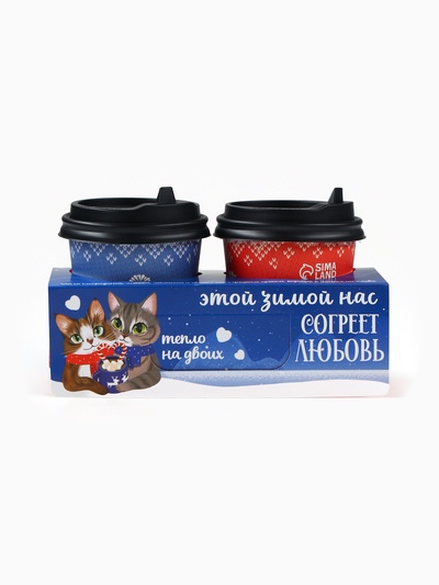 Чай подарочный новогодний «Тепло на двоих», набор 2 шт.×3 г
