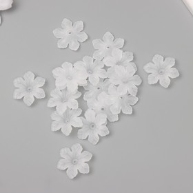 Бусины для творчества пластик "Шестилистный цветок белый матовый" набор 40 шт 2,1х2,1 см