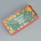 Коробка для кондитерских изделий с PVC крышкой «Мандарины», 10.5 х 21 х 3 см, Новый год - фото 319837144