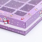 Новогодняя коробка - упаковка для конфет 12 шт. «Новогодний пингвин», 19×14.5×3.5 см - Фото 7