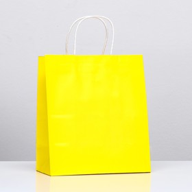 Пакет крафт "Радуга", жёлтый, 22 х 12 х 25 см, 150 г/м2