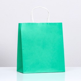 Пакет крафт "Радуга", зелёный, 22 х 12 х 25 см, 150 г/м2