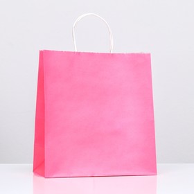Пакет крафт "Радуга", розовый, 25 х 12 х 27 см, 80 г/м2