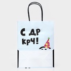 Пакет крафт «С ДР!», 22×12×27 см, крученая ручка, 1 шт. 9373272 - фото 16258858